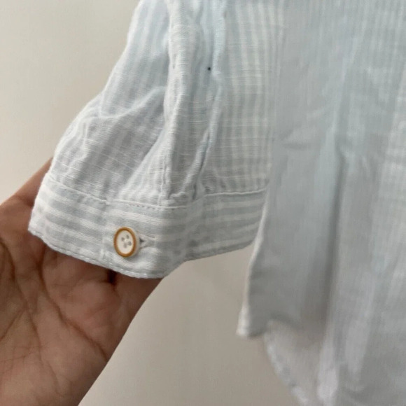 Orvis Womens Button Up Blue White Striped Cotton Shirt Tunic Collared Sz XS ** - Picture 6 of 14